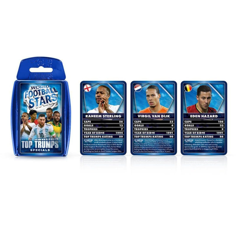 Top Trumps World Football Stars Specials Card Game, Play with Lionel Messi, Neymar, Cristiano Ronaldo and Harry Kane, Educational Gifts and Toys for Boys and Girls Ages 6 plus