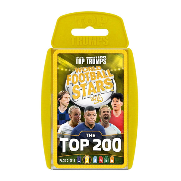 Top Trumps World Football Stars Top 200 Card Game Pack 2, Play with Kylian Mbappe, Beth Mead, Luka Modric and Pernille Harder, educational gift for ages 6 plus