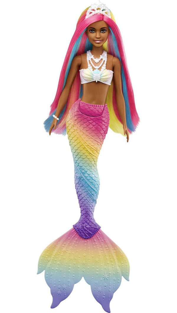 Barbie Dreamtopia Rainbow Magic Mermaid Doll with Rainbow Hair and Water-Activated Color Change Feature, Gift for 3 to 7 Year Olds