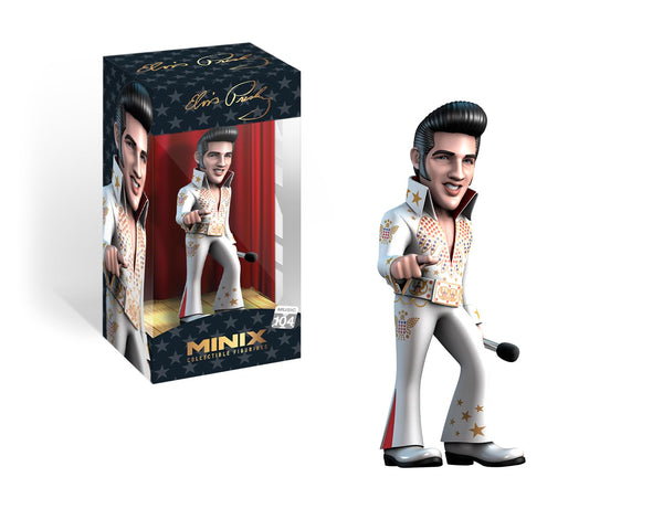 MINIX Bandai Elvis Presley with White suit Model | Collectable Elvis Presley Figure | Bandai Elvis Toys Range | Collect Your Favourite Elvis Figures | Elvis Presley Merchandise