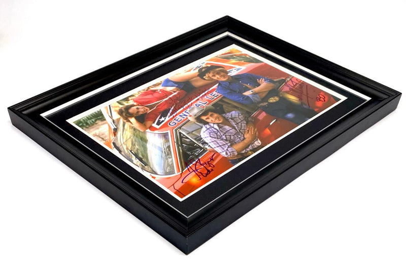 The Dukes of Hazzard Hand Signed Autograph by 3 Main Characters Movie Memorabilia Photo In Luxury Handmade Wooden Display & Certificates of Authenticity