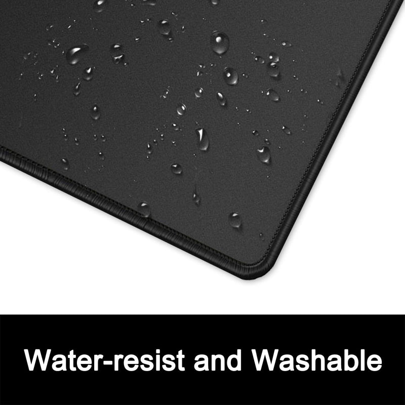 ITNRSIIET Mouse Pad with Stitched Edge, Premium-Textured Square Mouse Mat,Washable Mousepads with Lycra Cloth, Non-Slip Rubber Base Mousepad for Laptop, Computer, PC, 260x210x3mm Black