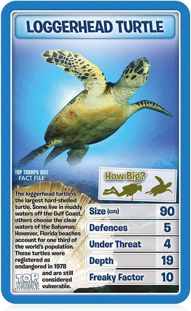 Top Trumps Creatures of the Deep Classic Card Game, learn facts about the blue blubber jellyfish, octopus and penguins in this educational packed game, gift and toy for boys and girls aged 6 plus