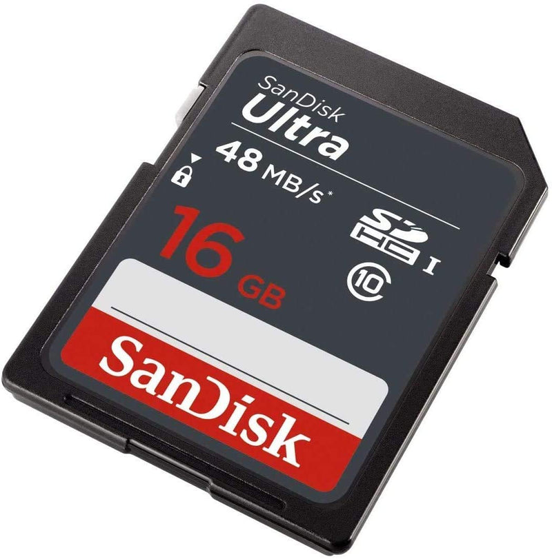 5 PACK - SanDisk Ultra 16GB SD SDHC Memory Flash Card UHS-I Class 10 Read Speed up to 48MB/s 320X SDSDUNB-016G-GN3IN Wholesale Lot + (5 Cases)