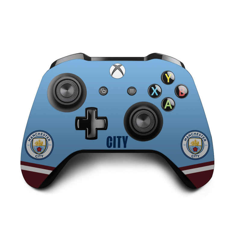 Head Case Designs Officially Licensed Manchester City Man City FC 2022/23 Home Kit Logo Art Vinyl Sticker Gaming Skin Decal Cover Compatible With Xbox One X Console and Controller Bundle