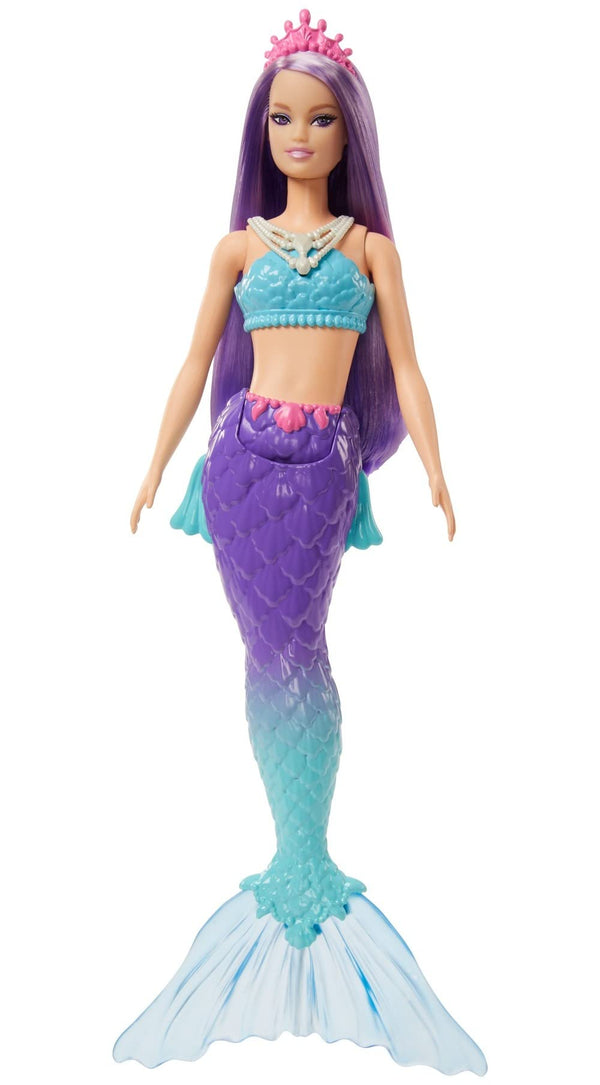 Barbie Dreamtopia Mermaid Doll (Purple Hair) With Blue & Purple Ombre Mermaid Tail and Tiara, Toy for Kids Ages 3 Years Old and Up, HGR10