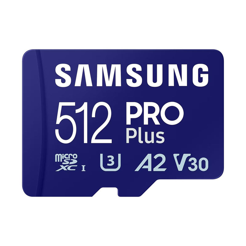 Samsung PRO Plus SD Card, 512 GB, With UHS-I U3 Interface, Full HD & 4K UHD, Read Speed 180 MB/s, Write Speed 130 MB/s, Memory Card for Cameras and Drones, Includes USB Card Reader, MB-SD512SB/WW