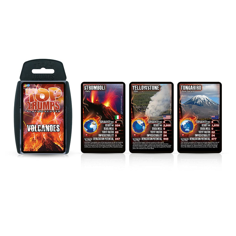 Top Trumps Volcanoes Classics Card Game, learn facts about Mount St Helen, Etna and Stromboli in this educational packed game, gifts and toys for boys and girls aged 6 plus