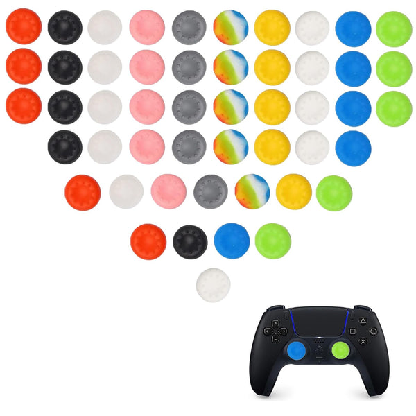 50 PCS Silicone Xbox Thumb Grips Cap Cover, Colorful Silicone Thumb Grips Caps, Joystick Silicone Accessories Replacement Parts Compatible with PS4, PS5, xbox one, xbox 360 series controllers