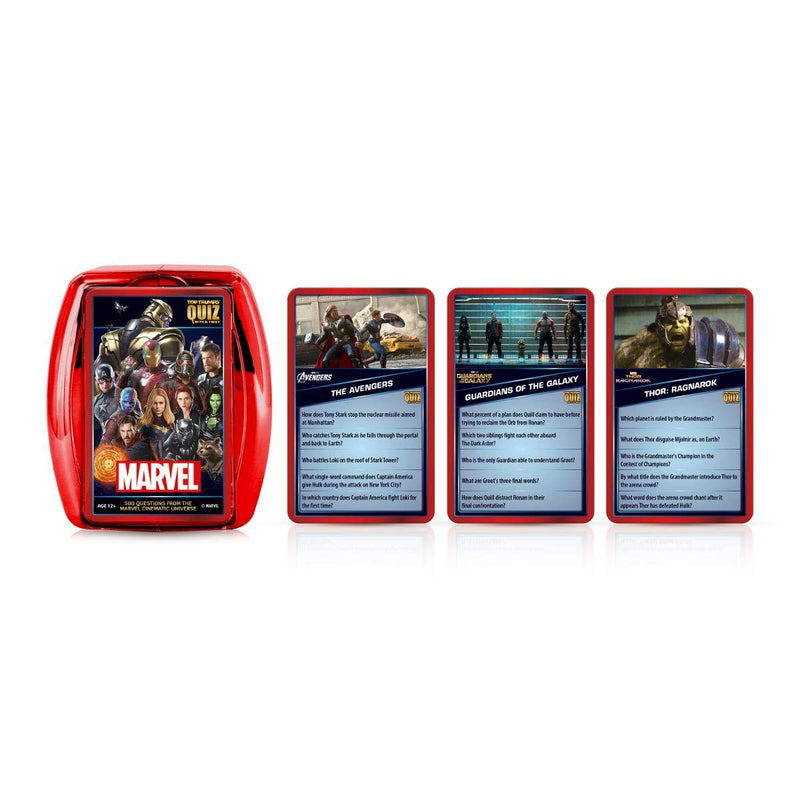 Top Trumps Marvel Cinematic Universe Quiz Game, 500 questions to test your knowledge on Guardians of the Galaxy, Avengers, S.H.I.E.L.D, Wakanda and more, gift and toy for Boys and Girls Aged 8 plus