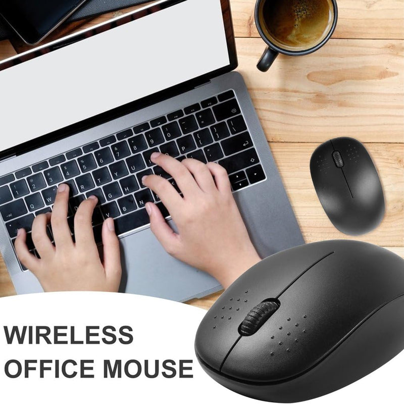 bestyks Wireless Mouse, 2.4G Computer Mouse with USB Receiver, Low Noise Ergonomic Design Cordless Mouse, Noiseless Portable Lightweight Mouse, Wireless Mouse for Laptop, PC and Tablet (Black)