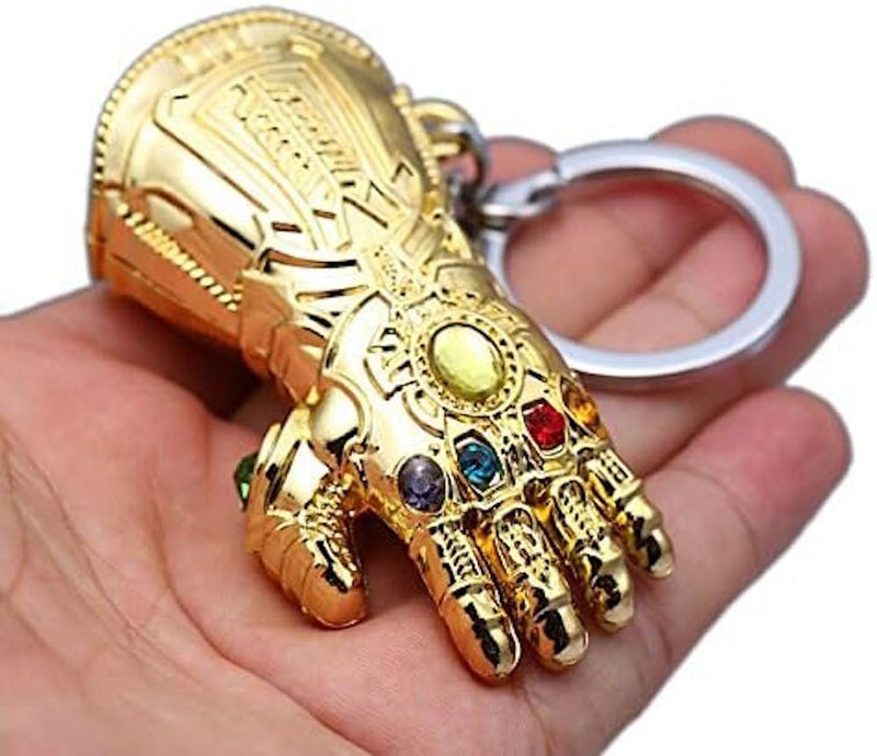 EZB Thanos Infinity Gauntlet Glove Keyring | Superhero Movie Memorabilia Keychain Gift Idea (Gold)