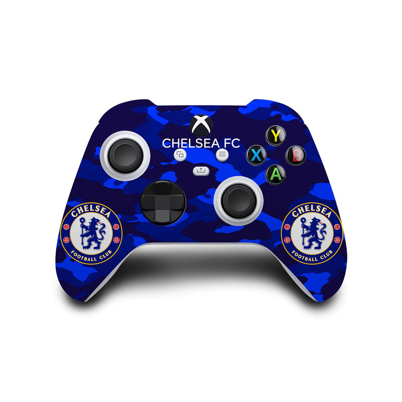 Head Case Designs Officially Licensed Chelsea Football Club Camouflage Mixed Logo Matte Vinyl Sticker Gaming Skin Decal Cover Compatible With Xbox Series S Console and Controller Bundle