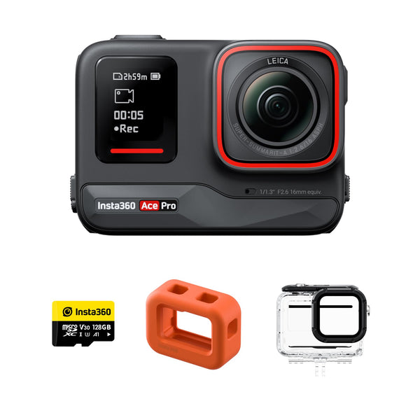 Insta360 Ace Pro Splash Kit - Waterproof Action Camera, Flagship 1/1.3" Sensor and AI Noise Reduction for Unbeatable Image Quality, 4K120fps, 2.4" Flip Screen & AI Features, for Sports, Travel