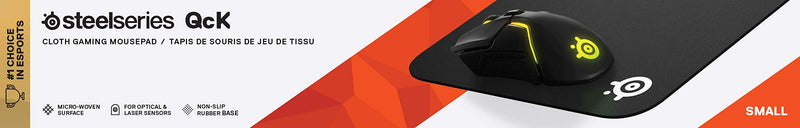 SteelSeries QcK Mini Cloth Gaming Mouse Pad - Micro-Woven Surface - Optimized For Gaming Sensors - Size S (250 x 210 x 2mm) - Black