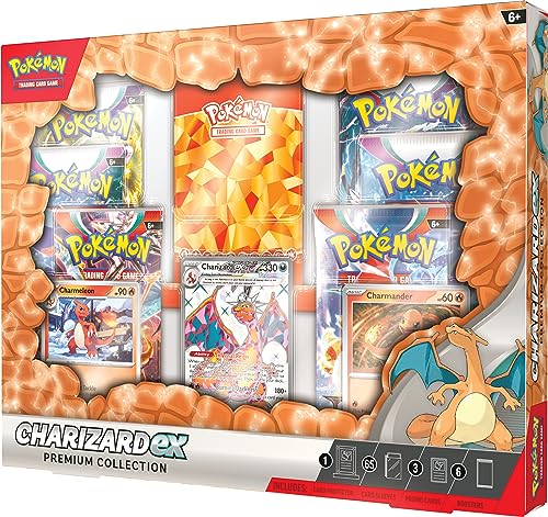 Pokémon TCG: Charizard ex Premium Collection (1 etched foil promo card, 2 foil cards and 6 Pokémon TCG booster packs)