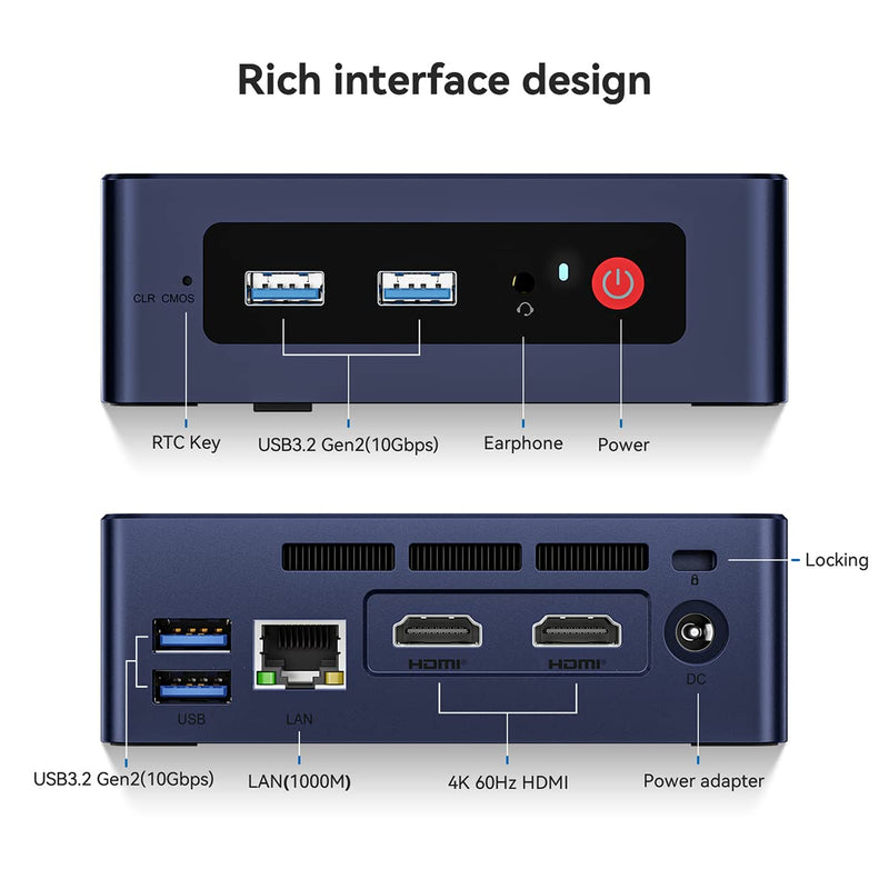 Beelink 12th Gen Intel Alder Lake-N100 Processor (up to 3.40GHz) Wi-11 Pro Mini Computer, MINI-S12 Pro Mini PC, 16GB RAM 500GB SSD Business Mini Desktop PC, HDMI/WiFi 6/BT5.2/WOL/Auto Power On