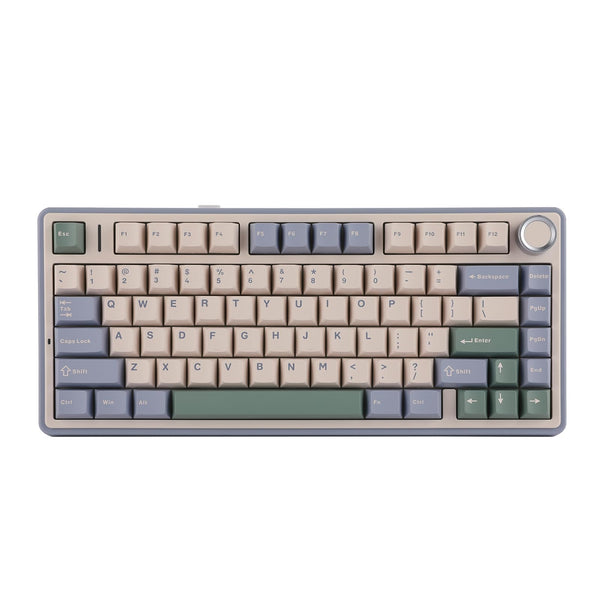 EPOMAKER x AULA F75 Gasket Mechanical Keyboard, 75% Wireless Gaming Keyboard with Five-Layer Padding&Knob, Bluetooth/2.4GHz/USB-C Hot Swappable Keyboard, NKRO, RGB (Green, Graywood V3 Switch)