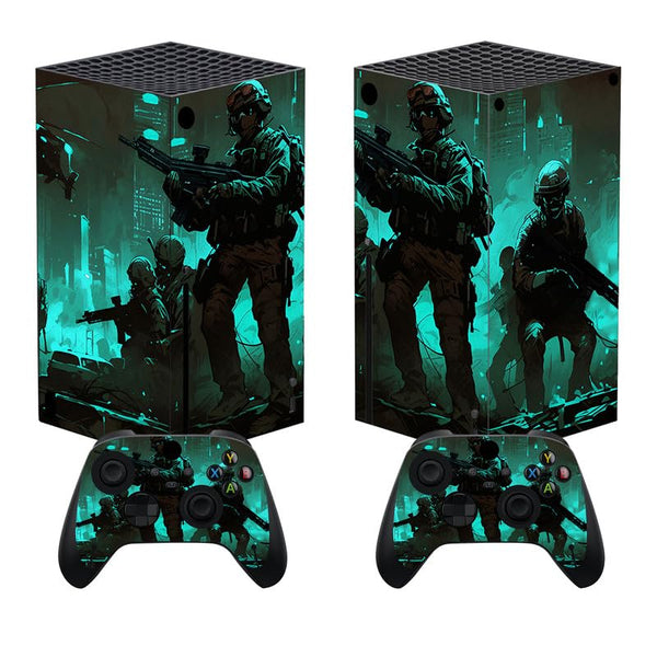 PlayVital Custom Vinyl Skins for Xbox Series X, Wrap Decal Cover Stickers for Xbox Series X Console Controller - Fearlessness