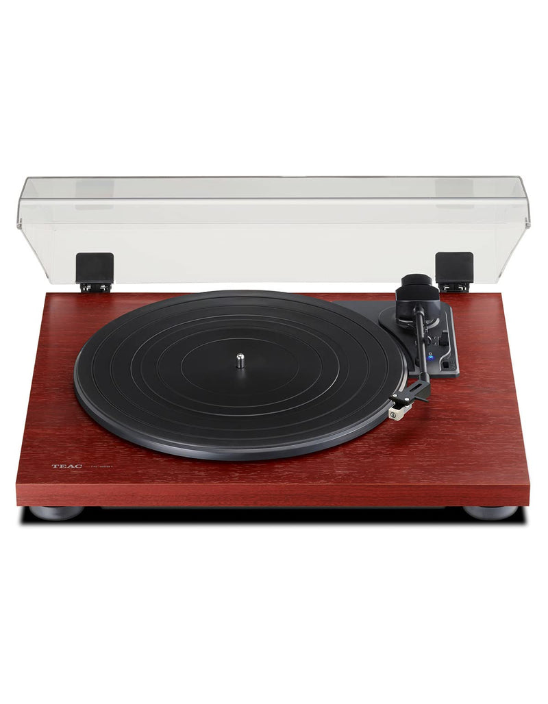 Teac TN-180BT-A3 Turntable with Bluetooth output (belt drive, 33/45/78 rpm, integrated phono preamp, high-density MDF cabinet) Cherry/Red