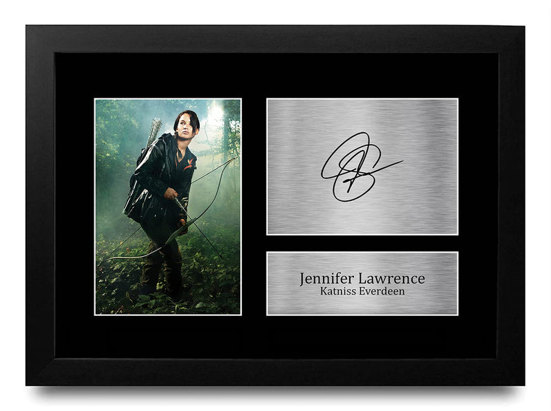 HWC Trading FR A4 Jennifer Lawrence The Hunger Games Gifts Printed Signed Autograph Picture for Movie Memorabilia Fans - A4 Framed