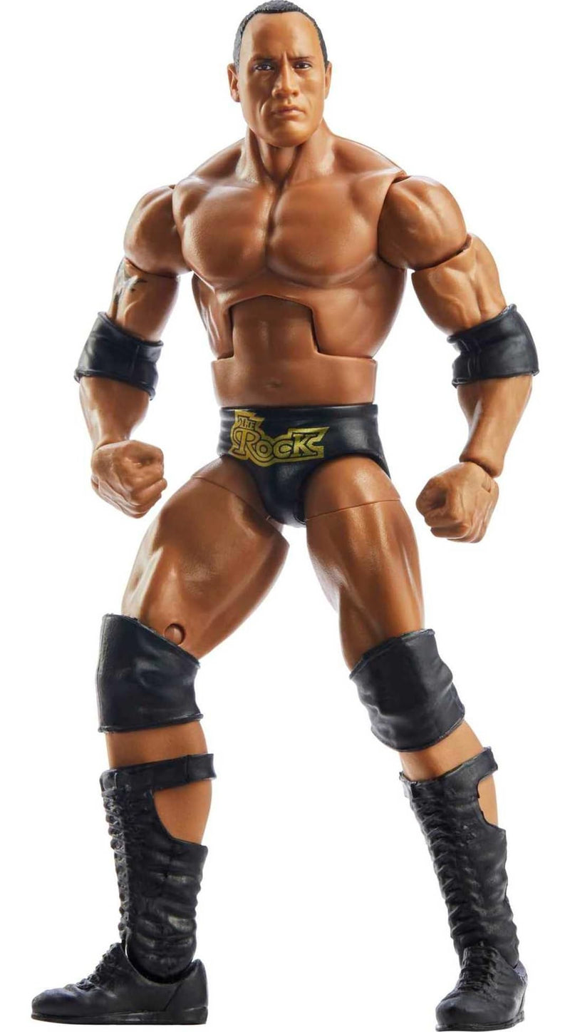 WWE MATTEL Elite Action Figure WrestleMania The Rock with Accessory and “Mean” Gene Okerlund Build-A-Figure Parts, HKP13