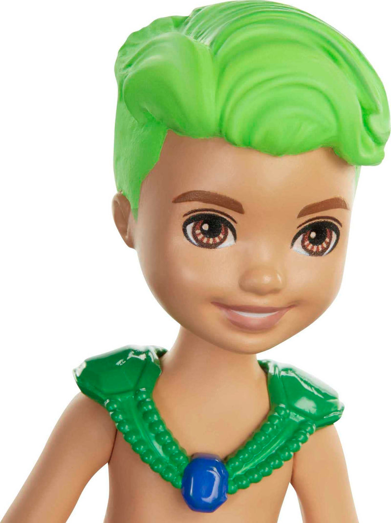 Barbie Dreamtopia Chelsea Merboy Doll, 6.5-inch, Green