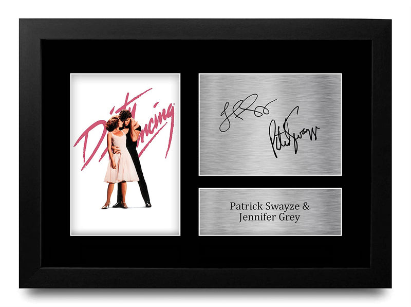 HWC Trading FR A4 Patrick Swayze & Jennifer Grey Dirty Dancing Gifts Printed Signed Autograph Picture for Movie Memorabilia Fans - A4 Framed