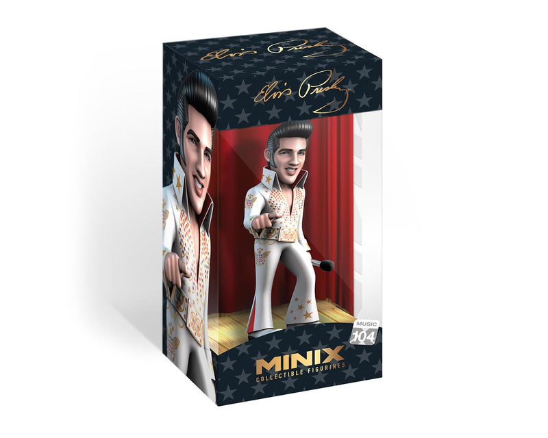 MINIX Bandai Elvis Presley with White suit Model | Collectable Elvis Presley Figure | Bandai Elvis Toys Range | Collect Your Favourite Elvis Figures | Elvis Presley Merchandise