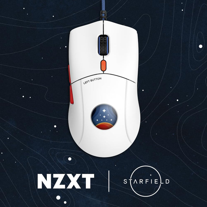 NZXT Lift 2 Starfield | Lightweight Balanced Wired Gaming Mouse | Only 58 g Weight | 8 kHz Query Rate | Optical Switches | Optical Sensor with 26,000 DPI | Feet Made of 100% PTFE