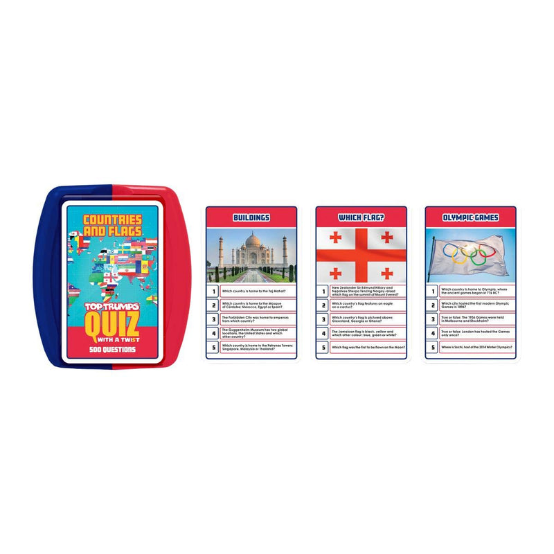 Top Trumps Countries and Flags Quiz Game, 500 questions to test your knowledge and memory on countries, continents, cultures and flags, educational gift and toy for boys and girls aged 8 plus