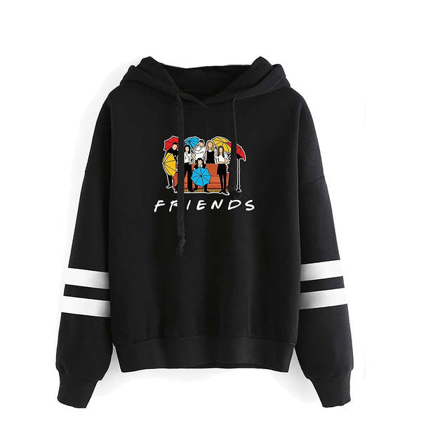 Elehui Fashion Friend Sweatshirt Hoodie Friend TV Show Merchandise Women Graphic Hoodies Pullover Funny Hooded Sweater Tops Clothes Black S