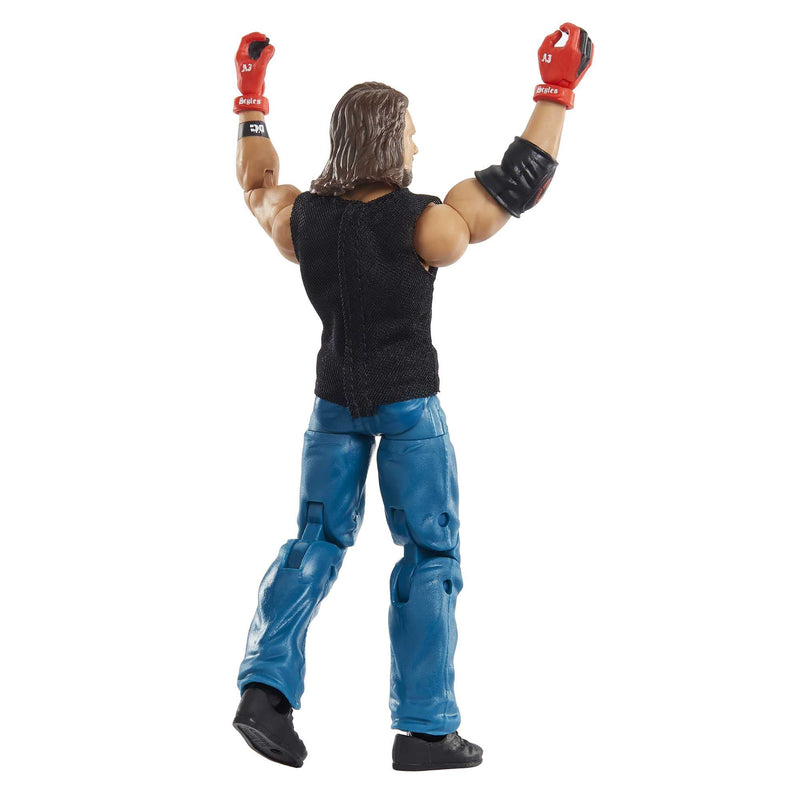 WWE AJ Styles WrestleMania Elite Collection Action Figure with entrance shirt & Vince McMahon Build-A-Figure Pieces, 6-in / 15.24cm Posable Collectible Gift for WWE Fans Ages 8 Years Old & Up, HDD83