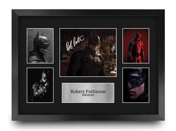 HWC Trading FR A3 Robert Pattinson Batman Joker Gifts Printed Signed Autograph Picture Display for Movie Memorabilia Fans - A3 Framed