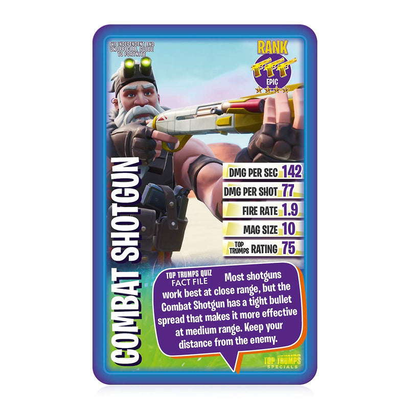 Top Trumps The Independent and Unofficial Guide To Fortnite Specials Card Game, learn facts about weapon grades, fire rate and more, educational gamer gifts and toys for Boys and Girls Aged 6 plus