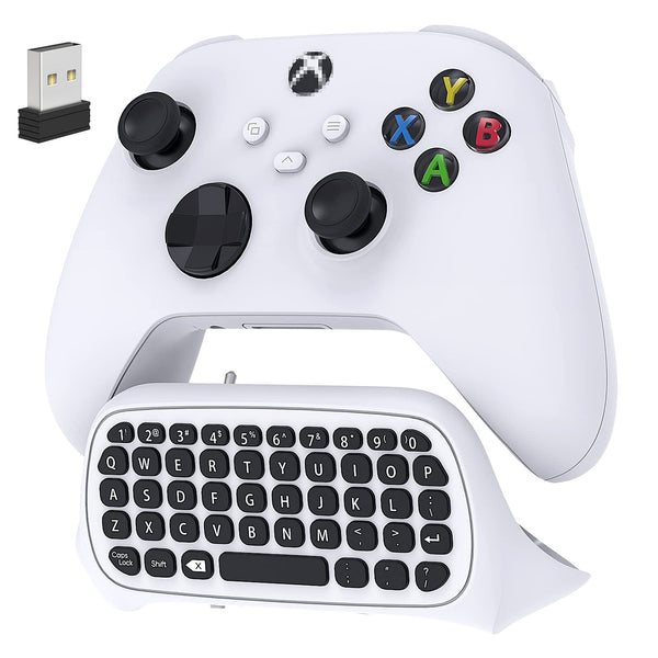 Keyboard for Xbox Series X/S/Xbox One/S Controller, Wireless Bluetooth Game Chatpad Keypad with USB Receiver, Built-in Speaker &3.5mm Audio Jack for XSX/S/One/S Controller(CONTROLLER NOT INCLUDED)