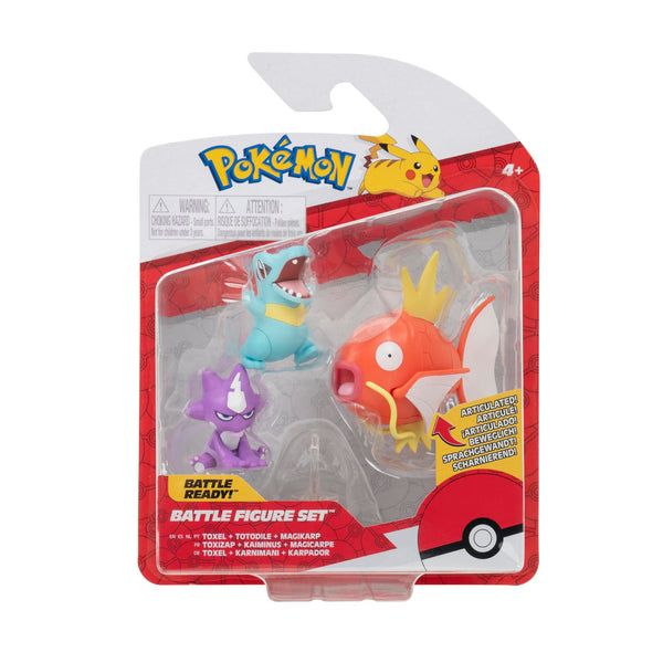 Pokémon PKW2348 Battle Figure Set 3PK: Totodile, Toxel, Magikarp W11