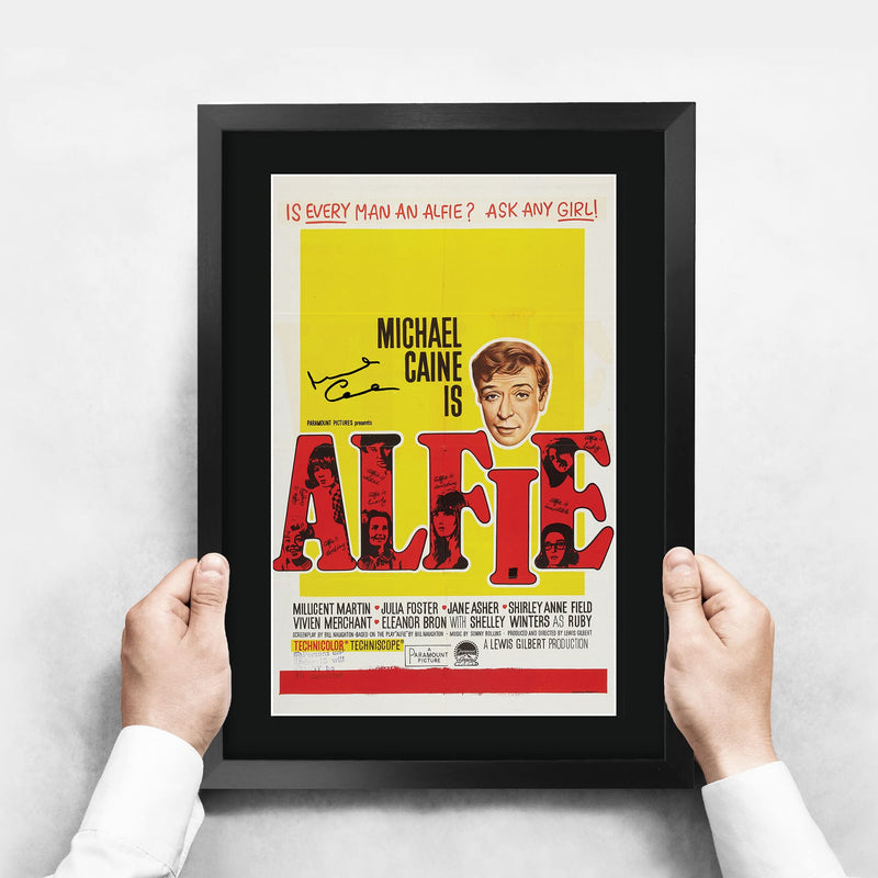 HWC Trading Alfie The Cast Michael Caine Gifts Printed Poster Signed Autograph Picture for Movie Memorabilia Fans - A3 Framed