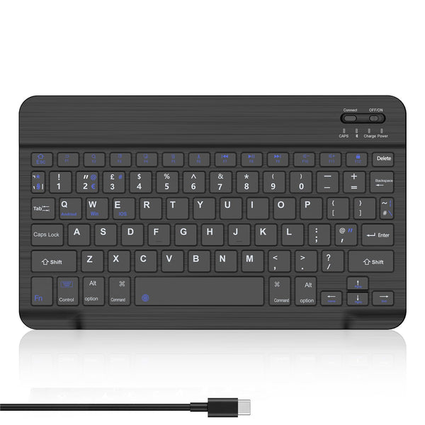 Wireless Bluetooth Keyboard - UK layout Keyboard for iOS iPad, iPad Pro, iPad Air, Mac, Android Tablet Samsung Galaxy, Xiaomi, Huawei, Lenovo, Black