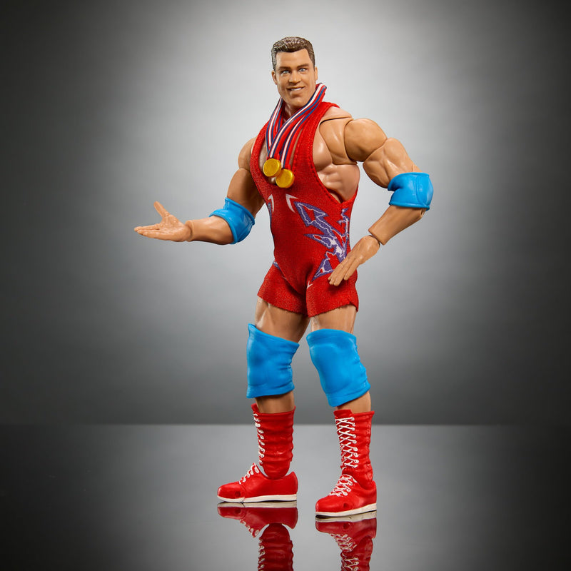 Mattel WWE Ultimate Edition Action Figure & Accessories, 6-inch Kurt Angle Collectible Set, Swappable Heads & Hands, Entrance Gear & 30 Articulation Points, HVF83