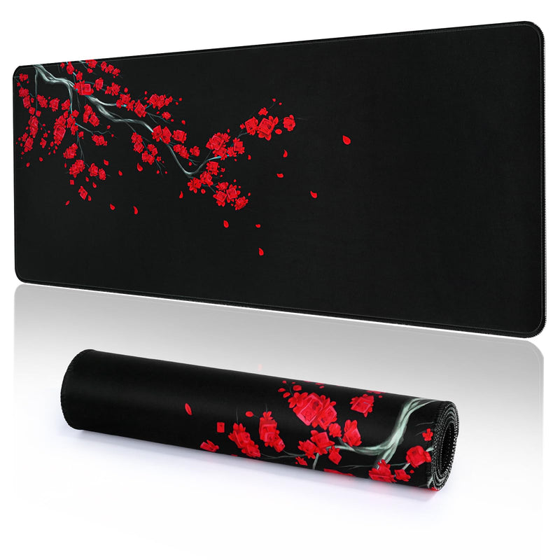 YUWLDD Mouse Pad Gaming Large Desk Pad (31.5 x 11.8 x0.12 inch) Washable Large Mouse Mat, Japanese Mouse Pad with Anti-Slip Rubber Base, Extended Mouse Pad for Office & Home.