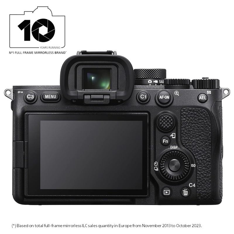 Sony Alpha 7 IV | Full-Frame Mirrorless Camera ( 33MP, Real-time autofocus, 10 fps, 4K60p, Vari-angle touch screen, Large capacity Z battery ), Black