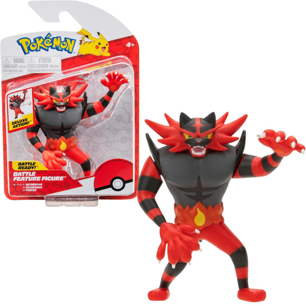 Pokemon Battle Figure Incineroar 11 Cm with Dynamic Features – Officially licensed Pokemon Toys 2024