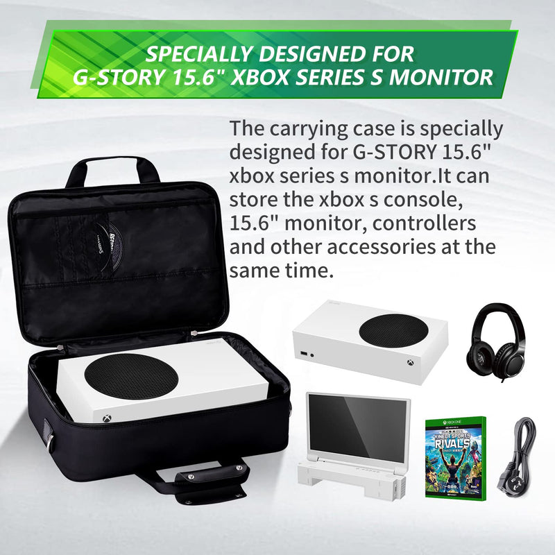 G-STORY Carrying Case 15.6” Xbox Series S Monitor, Travel Bag for 15.6” Xbox Series S Screen with Xbox Controller Skin*1