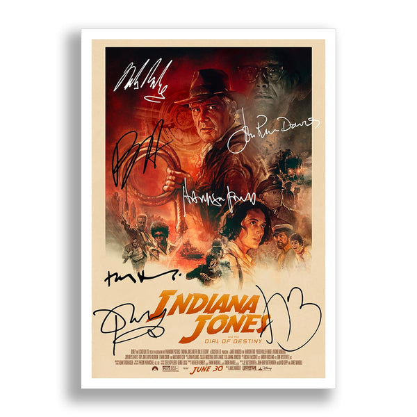 Indiana Jones And The Dial Of Destiny Cast Signed Movie Poster Autograph A4 Photo Print Framed Memorabilia Gift 2023 (A4 POSTER ONLY)