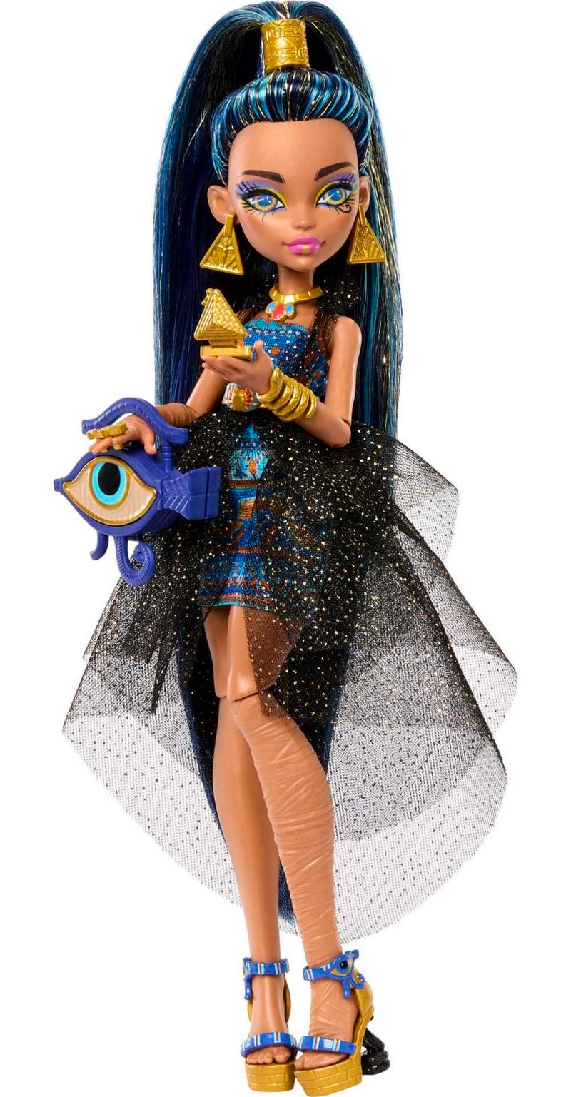 Monster High Monster Ball Doll, Cleo De Nile in Party Dress with Themed Accessories Including Scepter & Cupcakes