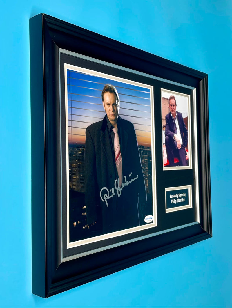 Generic Philip Glenister Signed Photo In Luxury Handmade Wooden Frame & AFTAL Member Certificate Of Authenticity Autograph Movie Film TV Memorabilia Poster Ashes To Ashes Life On Mars