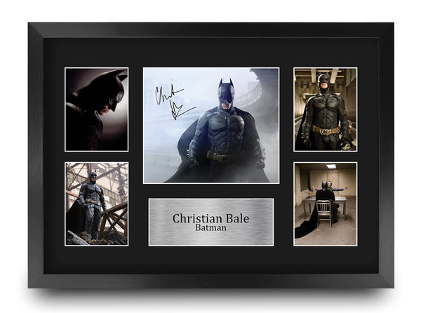 HWC Trading FR A3 Christian Bale Batman The Dark Knight Gifts Printed Signed Autograph Picture for Movie Memorabilia Fans - A3 Framed