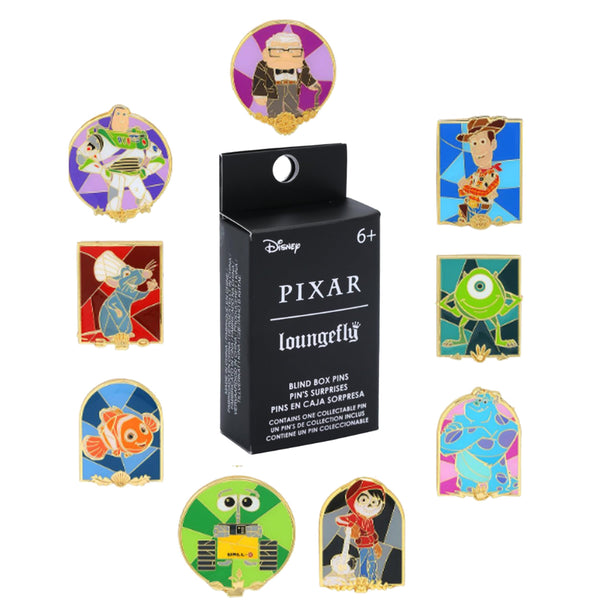 Loungefly Disney Pixar Character Stain Glass Blind - Woody - Disney Pixar: Toy Story - Blind Box Enamel Pins - Amazon Exclusive - Collectable Novelty Brooch - For Backpacks & Bags