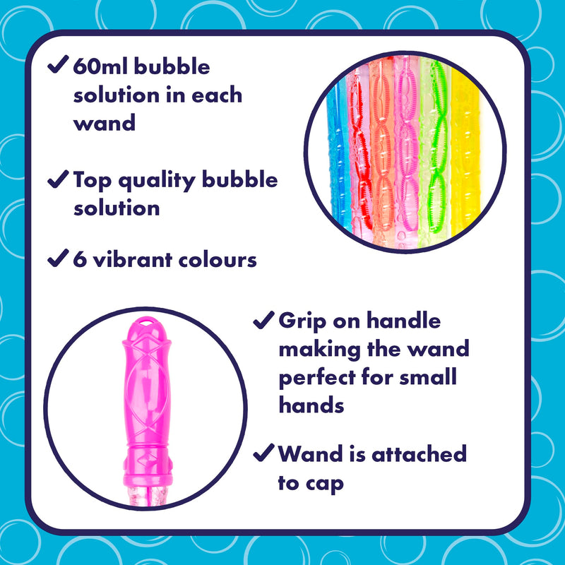 abeec 60ml Bubble Swords Pack Of 6 – Bubble Wands - Bubbles Party Bag Fillers - Kids Bubbles For Party Bags - Bubbles For Children Multipack - Outdoor Toys For Kids